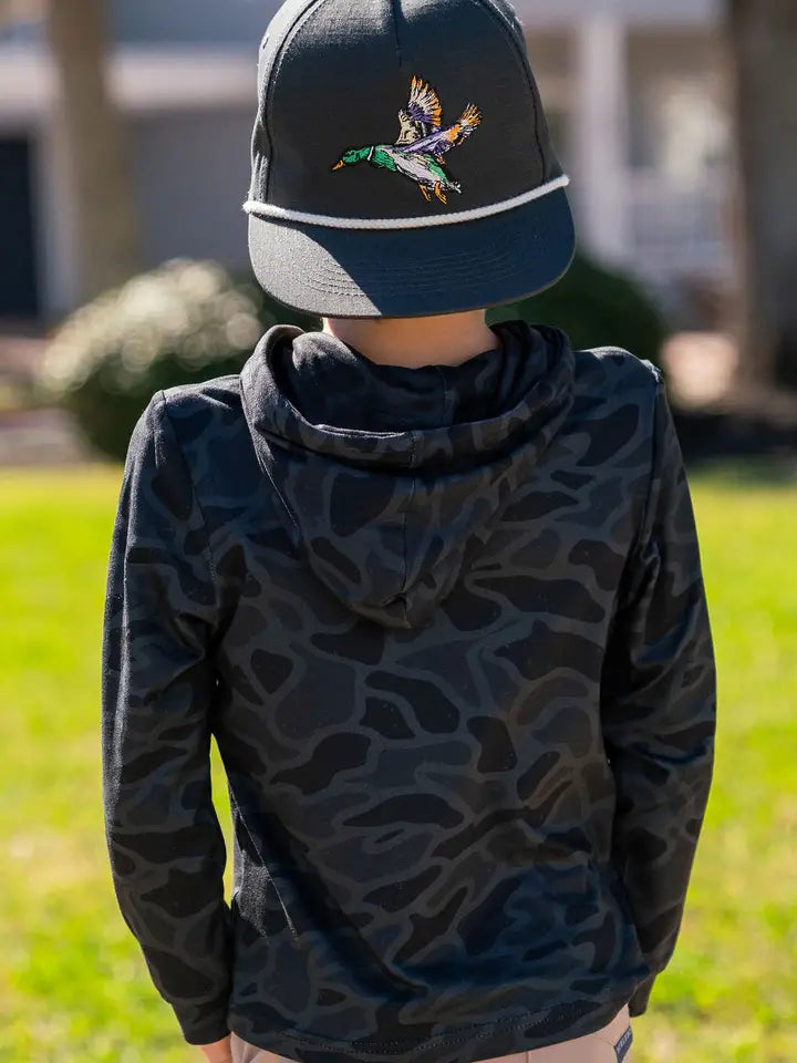 Youth Performance Hoodie - Black Camo