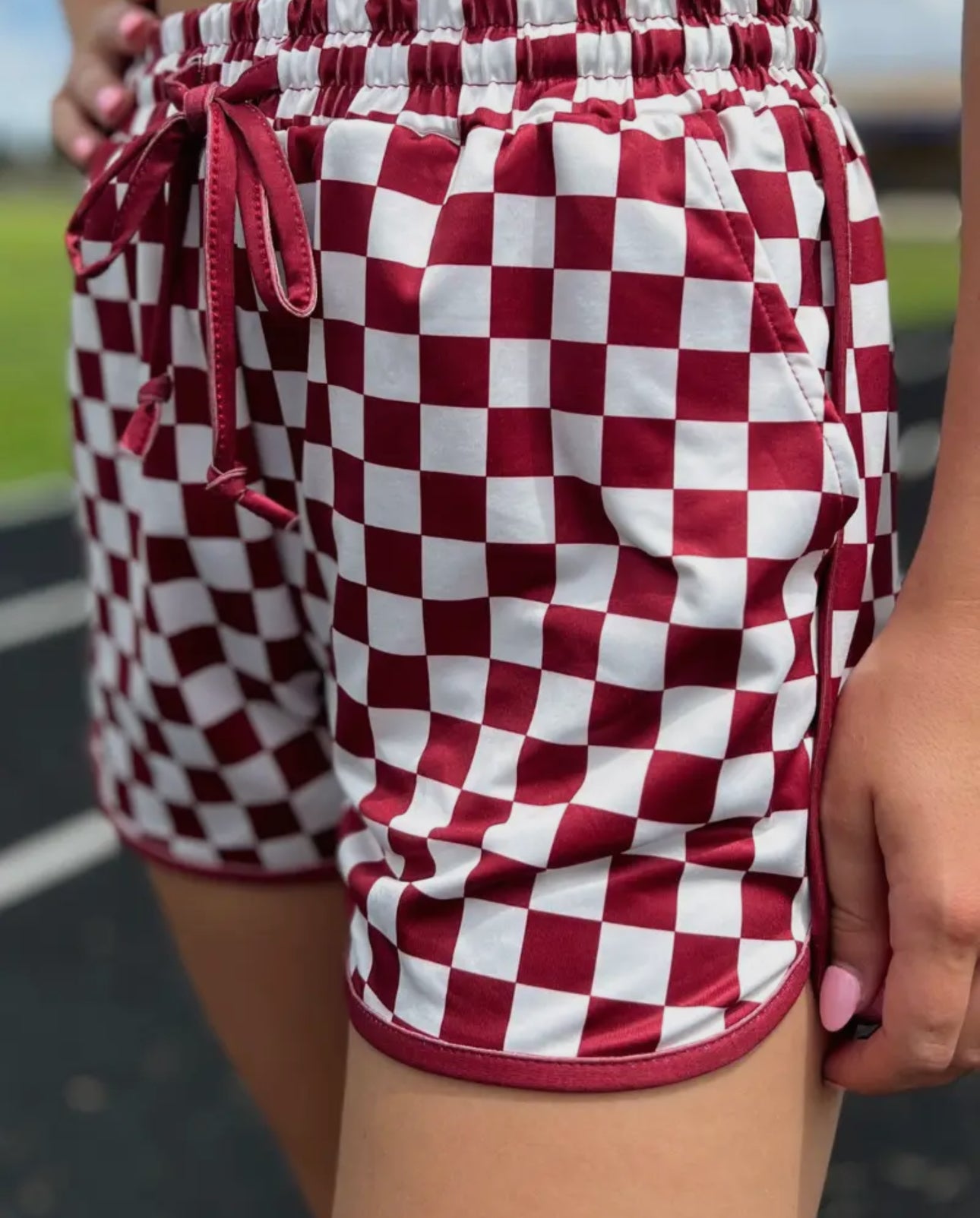 Game day checkered shorts