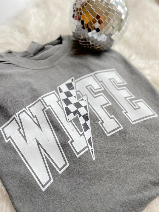 Wife Checkered Bolt Comfort Colors