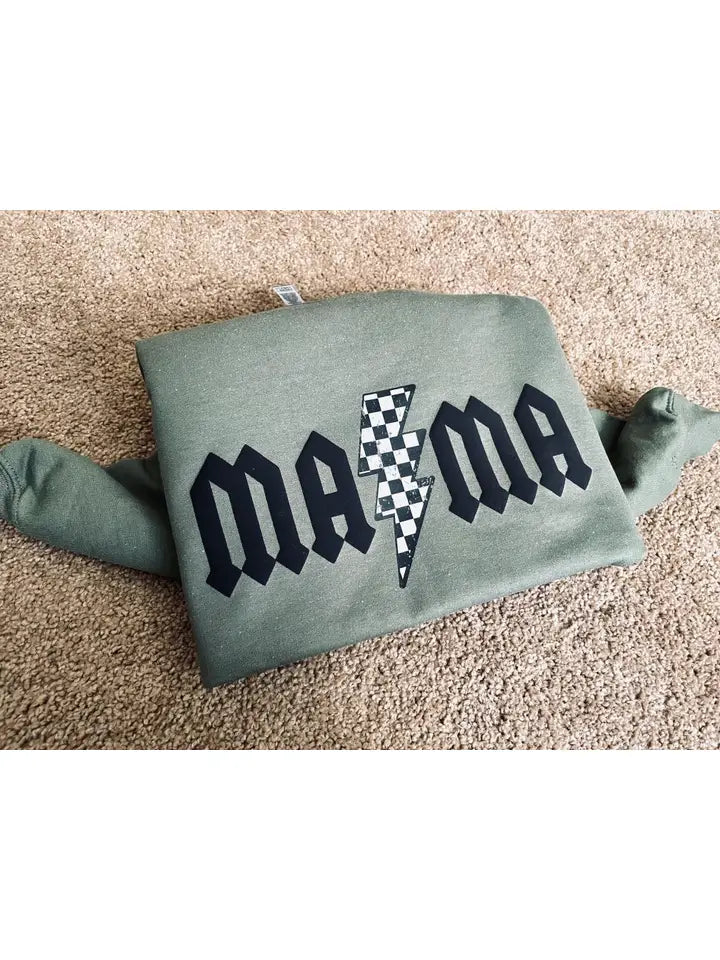 Mama Checkered Bolt Pullover