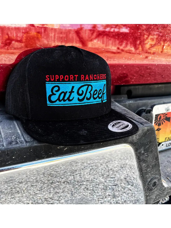 Support Ranchers Eat Beef Hat Black