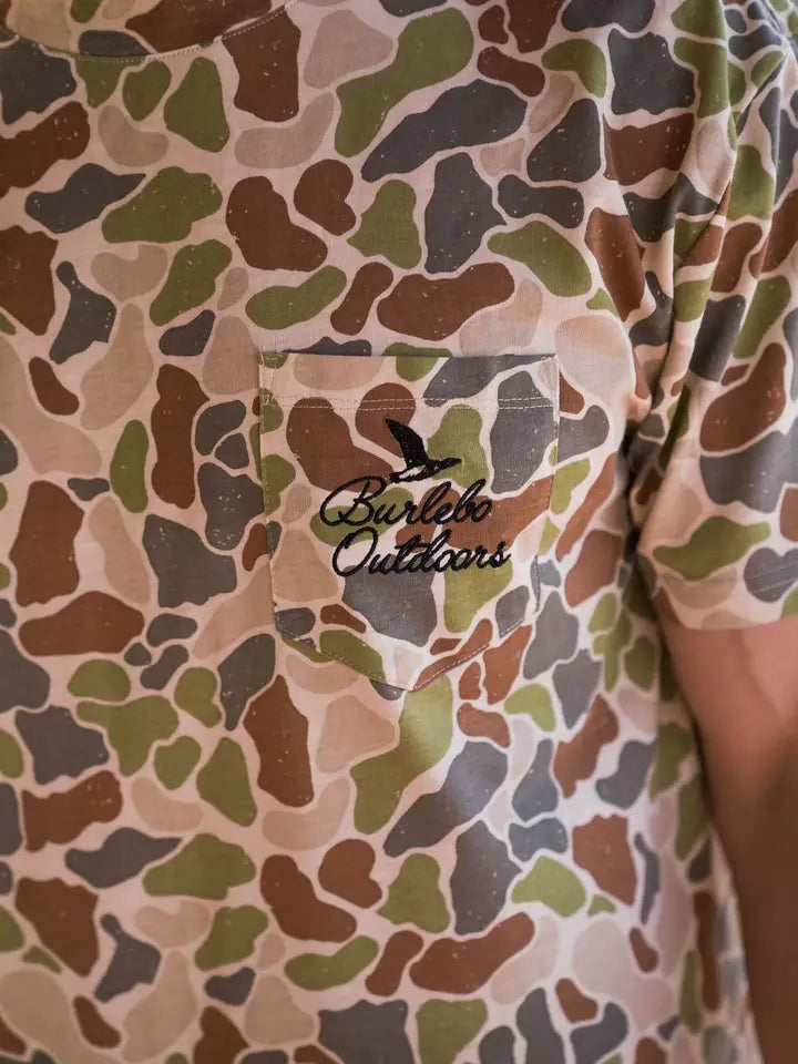 Driftwood Camo - Ss Burlebo Outdoors Pocket Tee